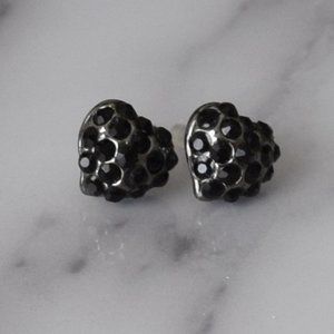 GUESS Hermatite Tone Heart Earrings